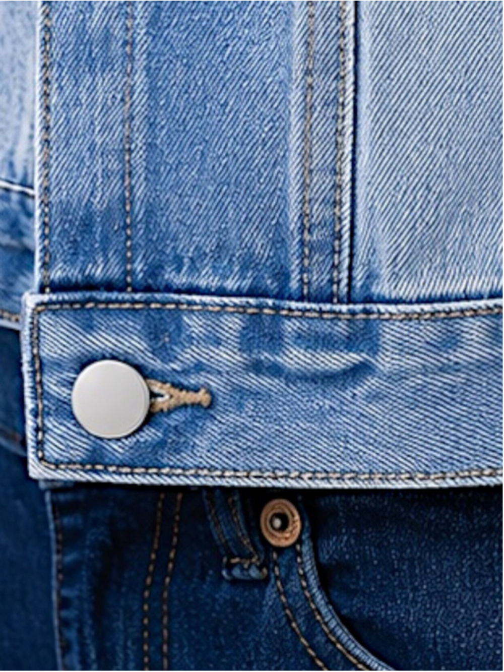 Distressed Blue Ripped Button-Up Denim Jacket – Size 8 - Picture 9 of 12